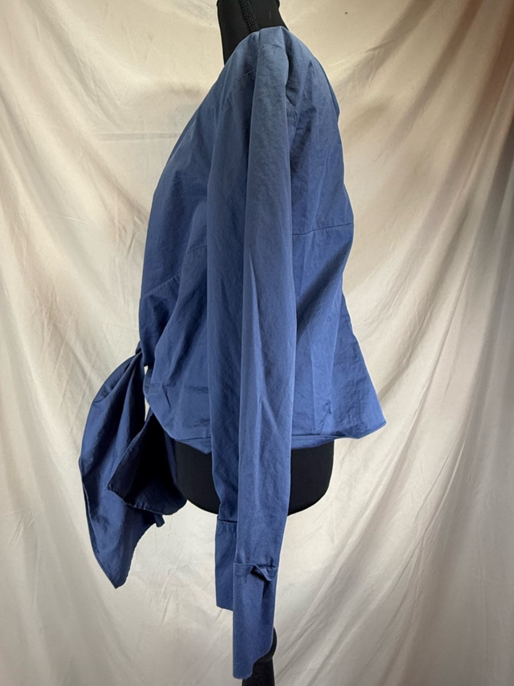 ZARA Blue Front-Tie Blouse 💙 Women’s Small - Picture 4 of 6